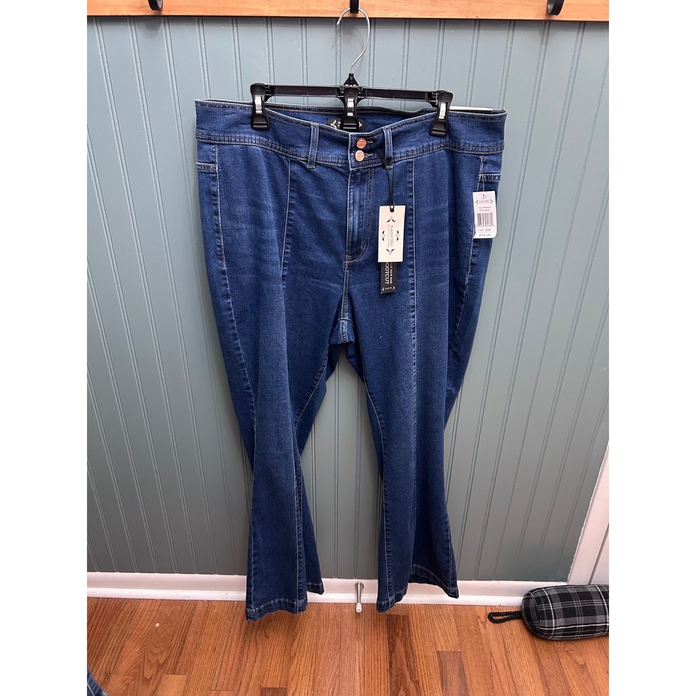 Nanette Lepore Belle High Rise Bootcut‎ Jeans Dark Blue Size 16W